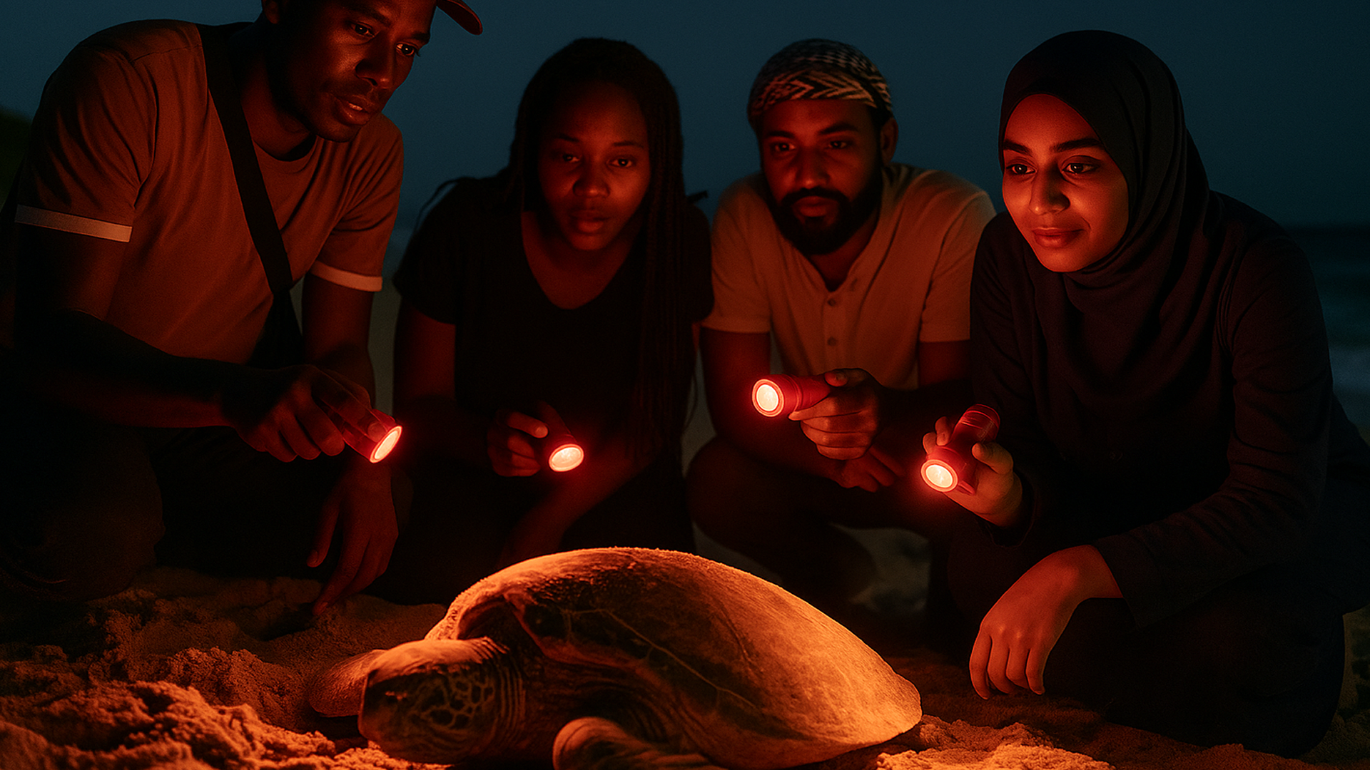Night Turtle Nesting Watch & Reflection Circle, Comoros