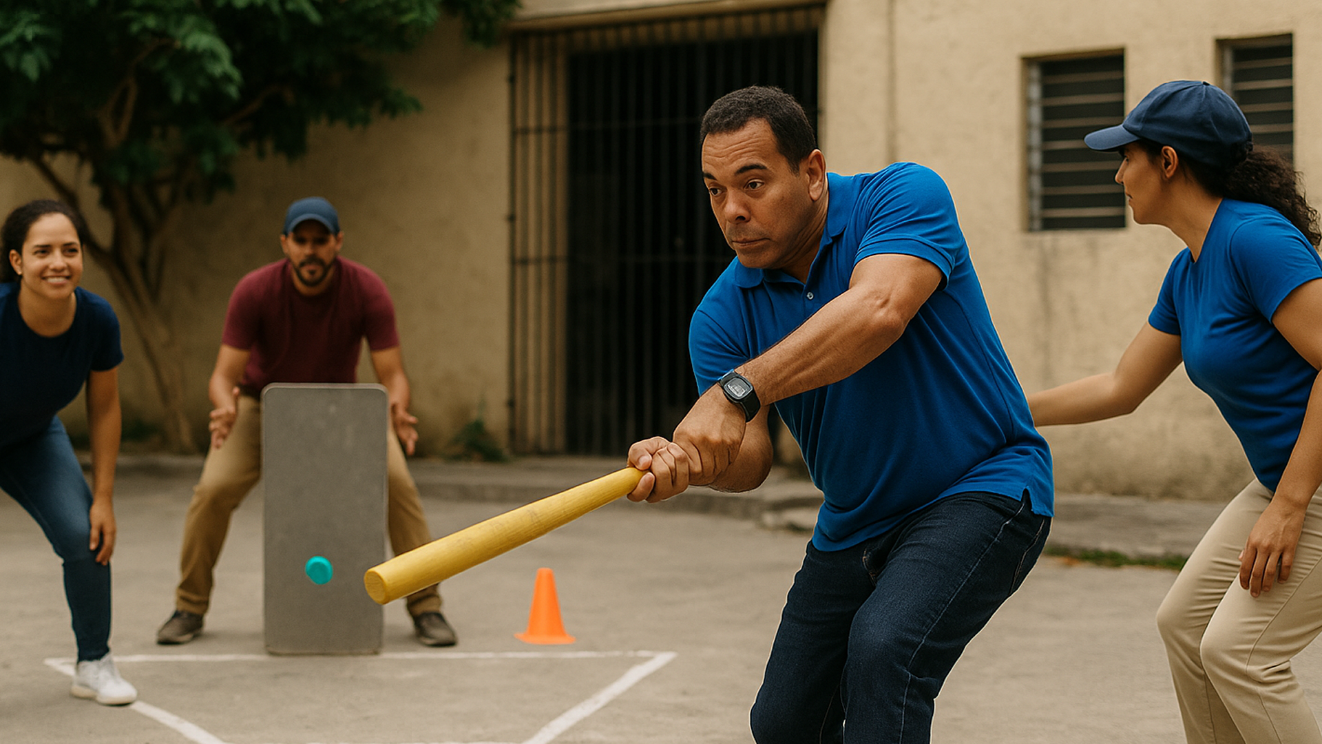 Bottle‑Cap Stickball Office League, Dominican Republic
