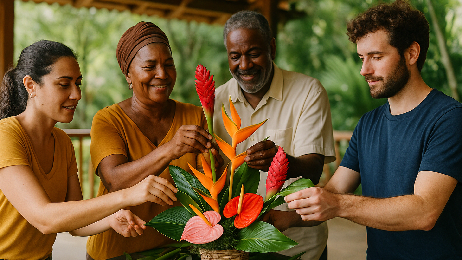 Team Creole Floral Arrangement Session, Martinique