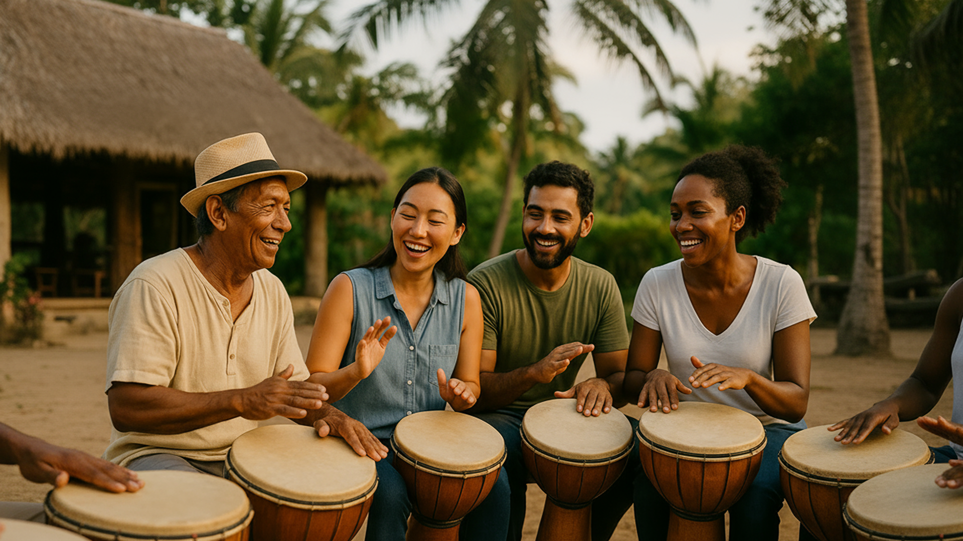Ravanne Hand-Drum Sync Workshop for Teams, Mauritius