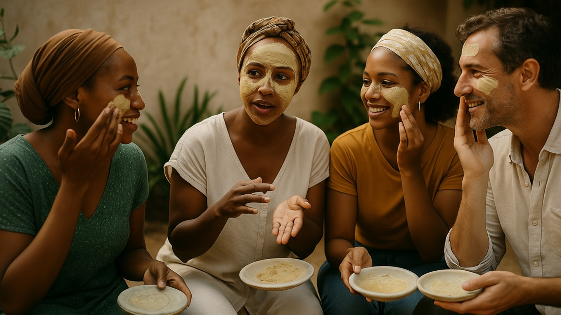 Hands-On Sandalwood Sun Mask Team Workshop, Mayotte