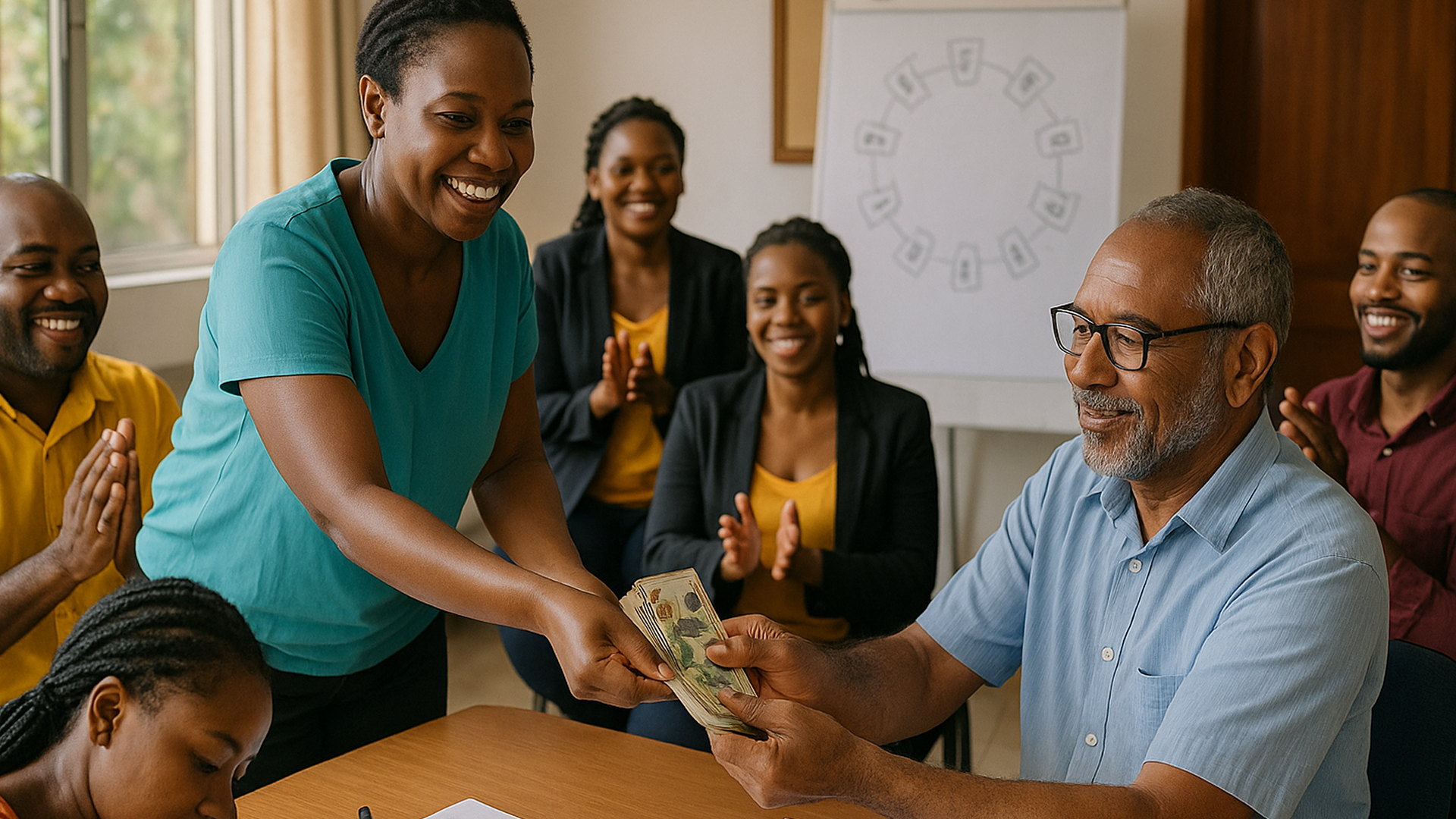Workplace Xitique Rotating Savings Ritual, Mozambique