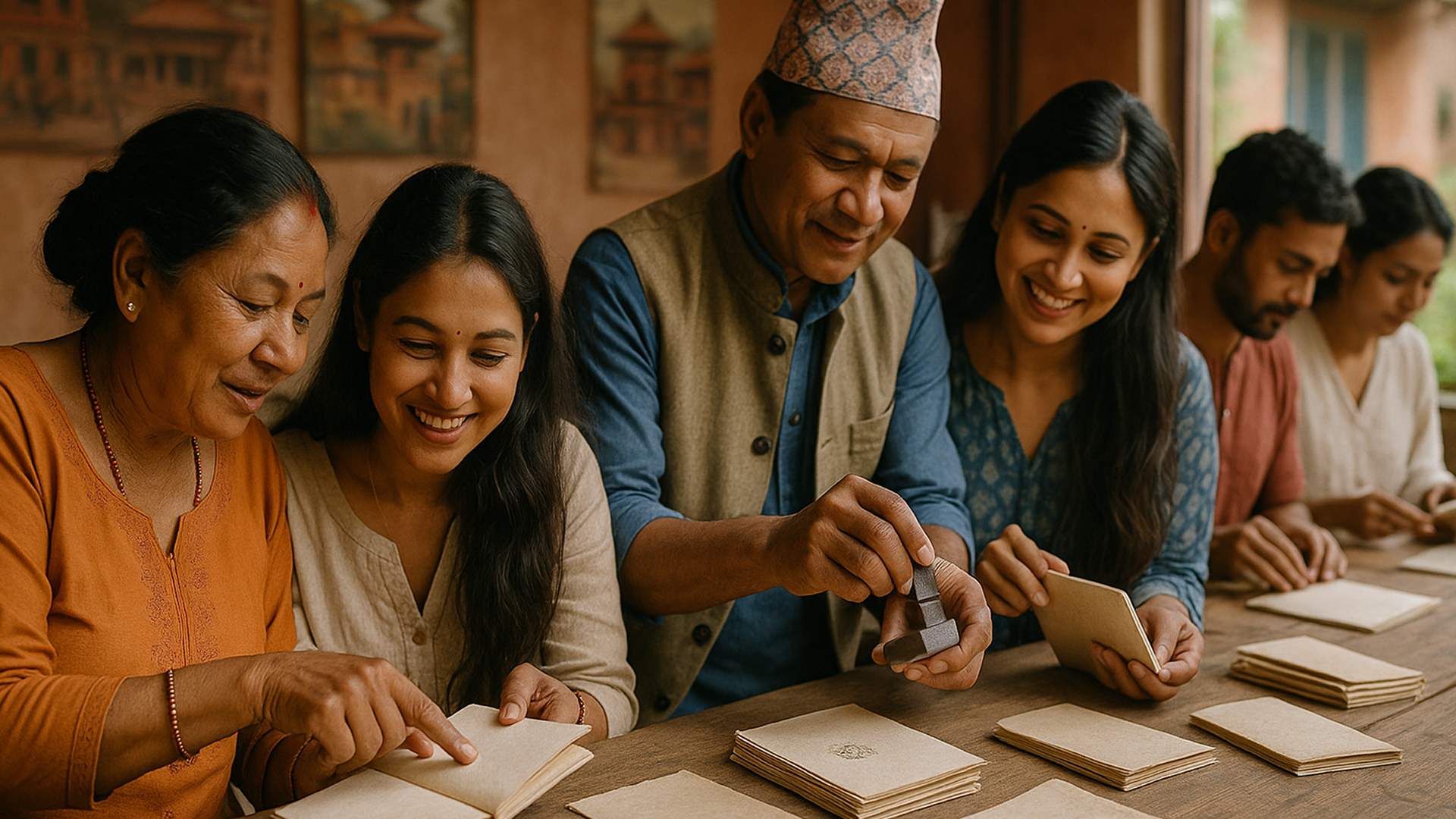 Lokta Paper Team Notebook‑Binding Workshop, Nepal