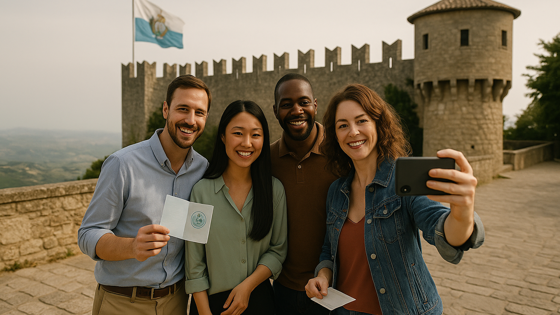 Cable Car Ascent & Passport Stamp Kickoff, San Marino