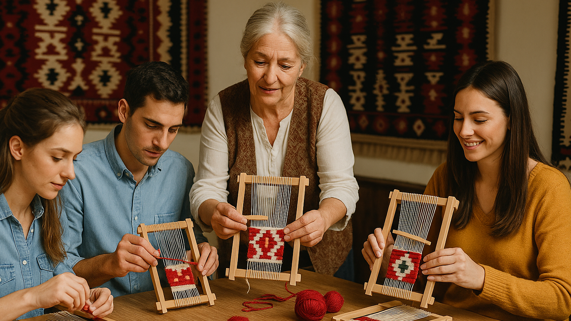 Pirot Kilim Team Weaving & Company Tapestry, Serbia