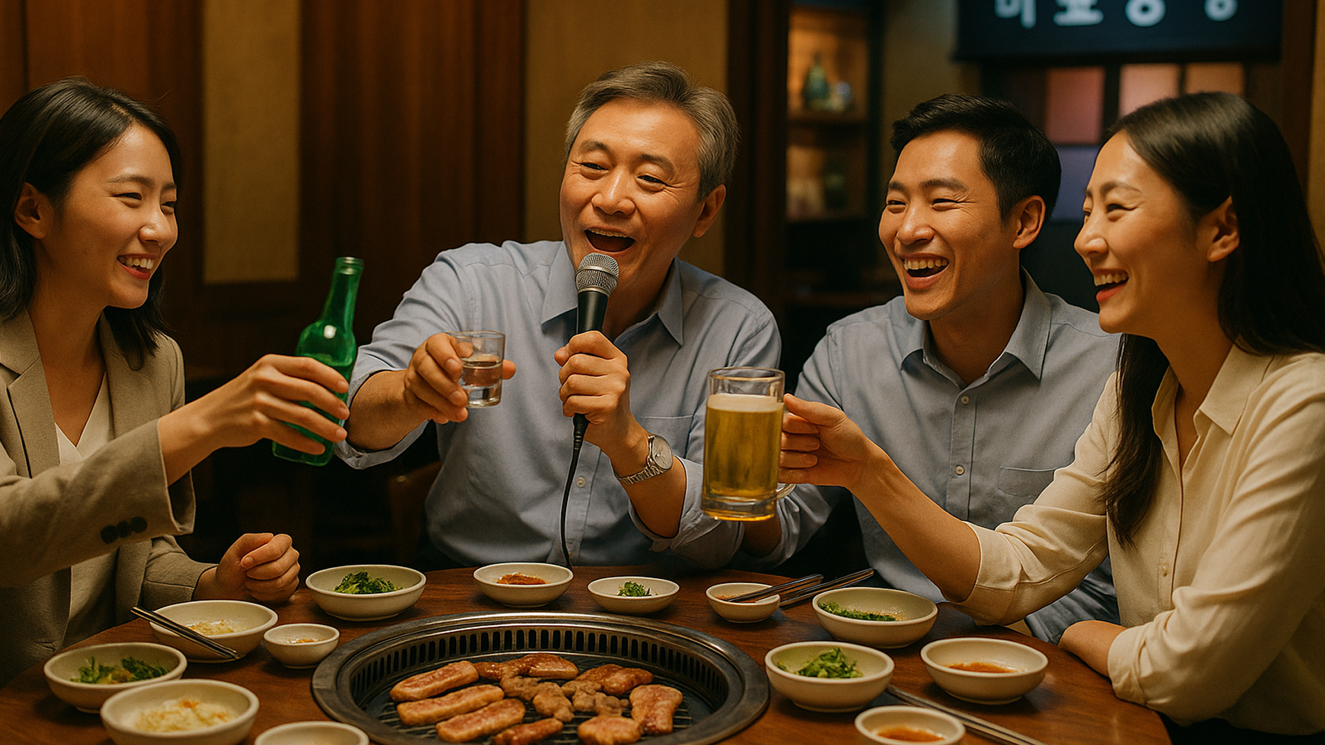 Hoesik BBQ, Karaoke Team Ritual, South Korea