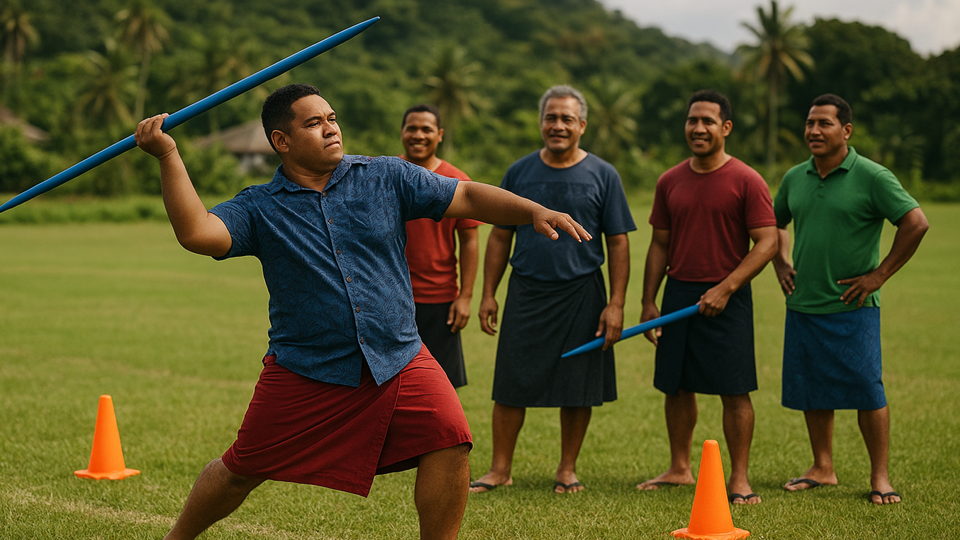 Pa Ulutoa Javelin Team Practice, Wallis and Futuna